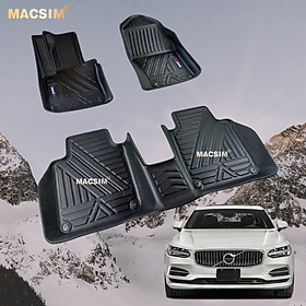 Thảm lót sàn xe ô tô  Volvo S90 2017 - 2021 chất liệu TPE thương hiệu Macsim màu đen