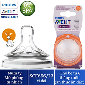 Núm ty Mô Phỏng tự nhiên Philips Avent dùng cho thức ăn đặc 656.23 rãnh chữ Y - phù hợp bé từ 6 tháng tuổi