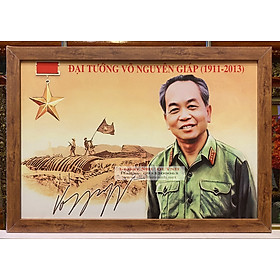 Tranh in dầu, Đại tưỡng Võ Nguyên Giáp với chiến thắng Điện Biên ( 45x65)