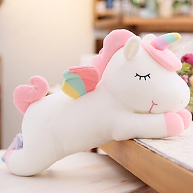 Gấu Bông Kỳ Lân Nằm Dễ Thương, Ngựa Một Sừng Unicorn Nằm Siêu Mềm Mịn (30cm--->60cm) Gối Ôm Kỳ Lân Đáng Yêu Hàng Cao Cấp