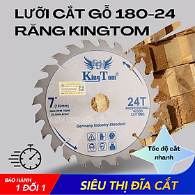 Lưỡi Cưa - Lưỡi Cắt Gỗ Cao Cấp 180-24 Răng KingTom - Chuyên Cắt Gỗ Cứng, Gỗ Tạp Đinh