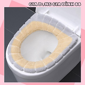 Mua (SIÊU SALE) Miếng Lót Bồn Cầu Nỉ Lông Chống Lạnh Pha Màu 88206 Gia Dụng Gia Đình