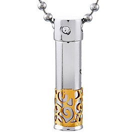 5-8pack Stainless Steel Bullet Cremation Ash Holder Urn Pendant Necklace Gold L