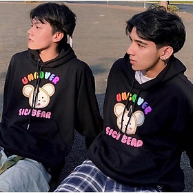 Áo hoodie thun nỉ in SICI BEAR mịn mềm, nón 2 lớp vải đẹp form rộng,phong cách dễ thương,Áo Nỉ Hoodie Nữ Nam Unisex Form Rộng, Áo Khoác Thun Nỉ Chất Mịn Đẹp