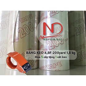 Băng keo trong/đục 200 yard (6 cuộn/cây) 1,8kg