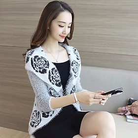 Áo len lông họa tiết cổ vest