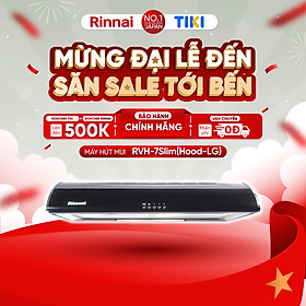 Máy hút mùi 70cm Rinnai RVH-7Slim(Hood-LG) than hoạt tính và ống thoát 380W - Hàng chính hãng.