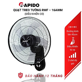 Mua Quạt treo tường Rapido RWF – 16AWM cao cấp  chính hãng siêu êm - Hàng chính hãng