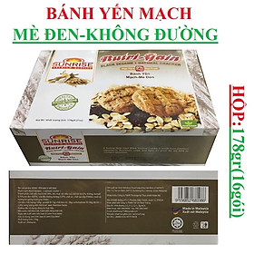 Mua Bánh yến mạch mè đen Nutri Gain chính hãng Sunrise - cho người tiểu đường  ăn kiêng  giảm cân  tập gym - Hộp 178g