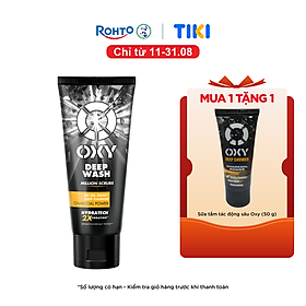 Sữa rửa mặt cho nam Oxy sạch sâu giảm nhờn dạng kem có hạt massage Oxy Deep Wash 100g