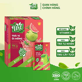 Trà hòa tan vị ổi hồng Wil bổ sung Vitamin giải khát hộp 196g (14 gói x 14g/gói)