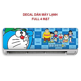 Decal dán máy lạnh, máy điều hòa DOREMON full 4 mặt - Trang trí phòng