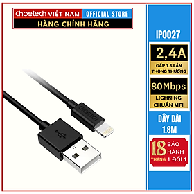 Mua Cáp sạc USB sang lighning chuẩn MFI cho iphone  ipad CHOETECH IP0027 1.8m - Hàng Chính Hãng