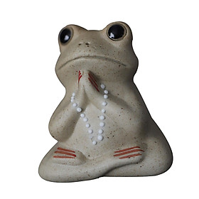 Ceramics Frog Tea Pet Figurine Small Animal Statues Elegant Accessory Lovely