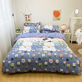 Bộ chăn ga gối hoa nhí Cotton Poly cao cấp LEEBedding, chăn ga Hàn Quốc, miễn phí bo chun drap ga giường theo yêu cầu