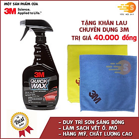 Chai xịt tăng độ bóng sơn ô tô 3M 39034 (Hàng Mỹ) tặng kèm khăn lau ô tô chuyên dụng 3M màu ngẫu nhiên