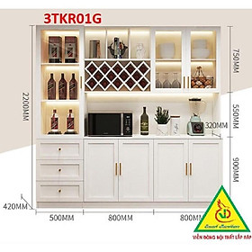 Tủ bếp kết hợp tủ rượu trang trí 3TKR01GH - Nội thất lắp ráp Viễn Đông ADV