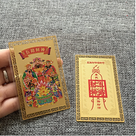 Mua Kim bài Ngũ Lộ Thần Tài (cao 8cm)