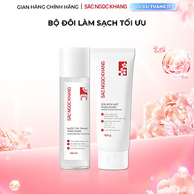 Bộ đôi làm sạch sâu cho da Sắc Ngọc Khang: Nước tẩy trang 145ml + Sữa rửa mặt 100g