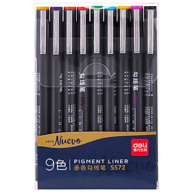 Hộp Bút Đi Nét 9 Màu Deli - S572