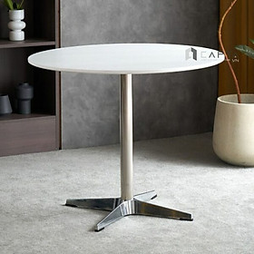 Mua Bàn cafe mặt gỗ MDF TE1552-08W Nội thất Capta Bàn cafe đế chân nhôm chống gỉ chắc chắn mặt gỗ tròn 80cm hcm