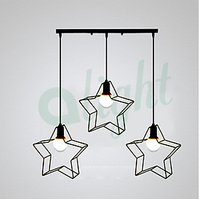 Mua Bộ 3 đèn thả trần + KÈM BÓNG 4W  đèn chùm trang trí Decor hình ngôi sao  phù hợp với mọi không gian