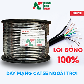 Mua Cáp Mạng Ngoài Trời HIDEKI Cat5e 8 Lõi Đồng  Có Sợi Thép Chịu Lực  Vỏ HDPE Siêu Bền -Hàng Chính Hãng