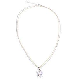Rhinestone Tree Branch Charm Pendant Necklace Long Chain Jewelry
