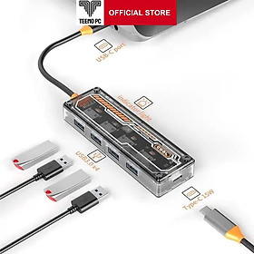 Mua Bộ HUB TEEMO PC Chia 4 Cổng Trong Suốt USB Type C HDMI PD Dùng Cho Laptop Surface Macbook IPad Điện Thoại SW4U-C Hàng Chính Hãng