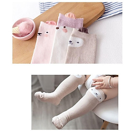 Set 3 đôi tất cao cổ đến đầu gối Kido House cho bé 0-3 tuổi hoặc Set 3 đôi tất Hug cao cổ chất cực dày và đẹp