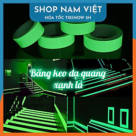 Băng Keo Dạ Quang (Phát sáng trong đêm) Trang Trí Nhà Cửa, Dán Nội Thất - DQ-Xanh lá-2cm*3m