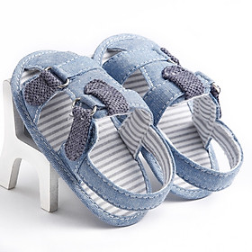Summer Baby Girls Fashion Denim Blue Color Cute Breathable Hollow Out Soft Anti-skid Toddler Kids Sandal