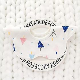 Yếm tròn xoay 360 độ 100% cotton chống thấm tốt cho bé