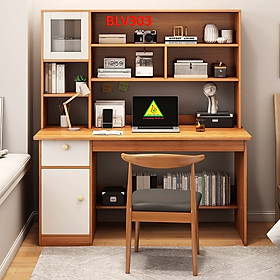 Bàn làm việc, bàn học liền kệ bằng gỗ MDF BLV303