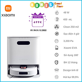 Mua Robot Hút Bụi Lau Nhà XIAOMI ROIDMI EVA Tự Đổ Rác  Giặt Giẻ  Sấy Khô Diện Tích Hoạt Động 250m2 Công Suất 48W Áp Suất 3200 Pa - Hàng Chính Hãng