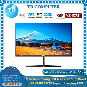 Mua Màn hình VSP V2407S 24inch (23.8  FHD VA 75Hz  HDMI+VGA+TypeC+Audio 3.5) - Hàng chính hãng TECH VISION phân phối