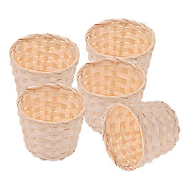 Bamboo Weaving Basket Sundries Organizer Candies Snacks Storage for Picnic