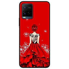 Ốp lưng dành cho Vivo Y21 - Vivo Y21s mẫu Cô gái đầm đỏ
