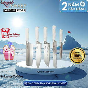 Bộ Dao 5 Chiếc Thép 5Cr15 Haatz CIM735 Tay Cầm Công Thái Học - Hàng Chính Hãng Bảo Hành 24 Tháng