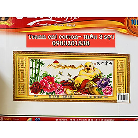 Tranh thêu chữ thập Phật di lặc 624, kích thước 121 x 60 cm