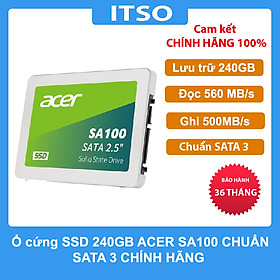 Ổ cứng SSD Acer SA100 240GB SATA 3 - Hàng chính hãng