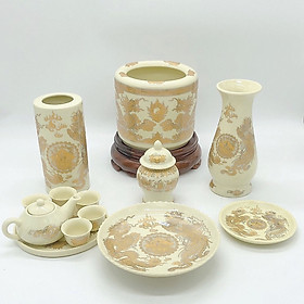 Mua Bộ bát hương rồng vàng gồm (bộ đồ nhiều cỡ tương xứng)