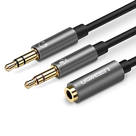 Mua Ugreen UG20899AV140TK 20CM màu Đen Dây chuyển âm thanh 3.5mm âm sang Jack Mic + Loa dương - HÀNG CHÍNH HÃNG
