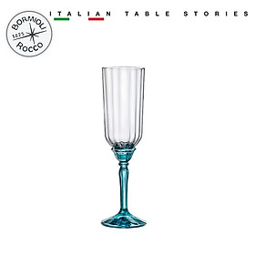 Bộ 6 ly rượu thủy tinh uống sâm panh cao cấp Florian 210ml màu xanh - Bormioli Rocco - Italy