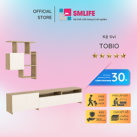 Kệ tivi gỗ công nghiệp dáng thấp cho phòng ngủ SMLIFE Tobio