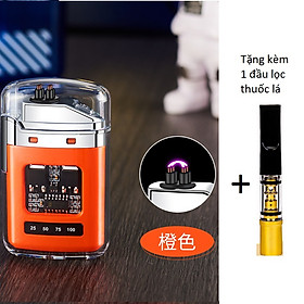 Mua Hột Quẹt điện plasma - Vỏ Trong Suốt - Khởi Động Nút Nhấn  Kèm Sạc Type C + Quà tặng 1 lọc khói vi lọc kép