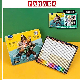 Hộp 24 Bút Chì Màu Thanh Gươm Diệt Quỷ - Colokit CPC-C043/DS - Hộp Thiếc - Tặng Bộ Thẻ Photocard Demon Slayer