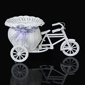 Giỏ hoa xe đạp trang trí kệ tủ độc đáo, bông giả cắm sẵn nhiều mẫu