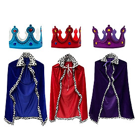 3Pcs King Robe Kids Halloween Costume Cosplay Role Play Dress up