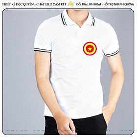 ÁO POLO CAPTAIN SAO VÀNG VIỆT NAM CHẤT CÁ SẤU MÈ ĐEN TRẮNG VÀNG UNISEX PHÔNG NAM NỮ THUN CỔ BẺ BASIC GIA ĐÌNH AOMIVN